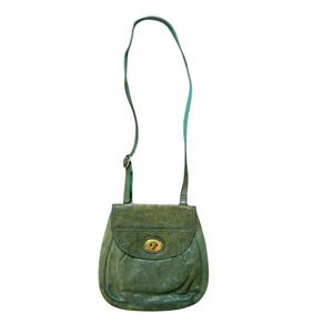 Fossil Carson Flap Organizer Genuine‎ Lamb Hide Leather Purse Green Key Charm